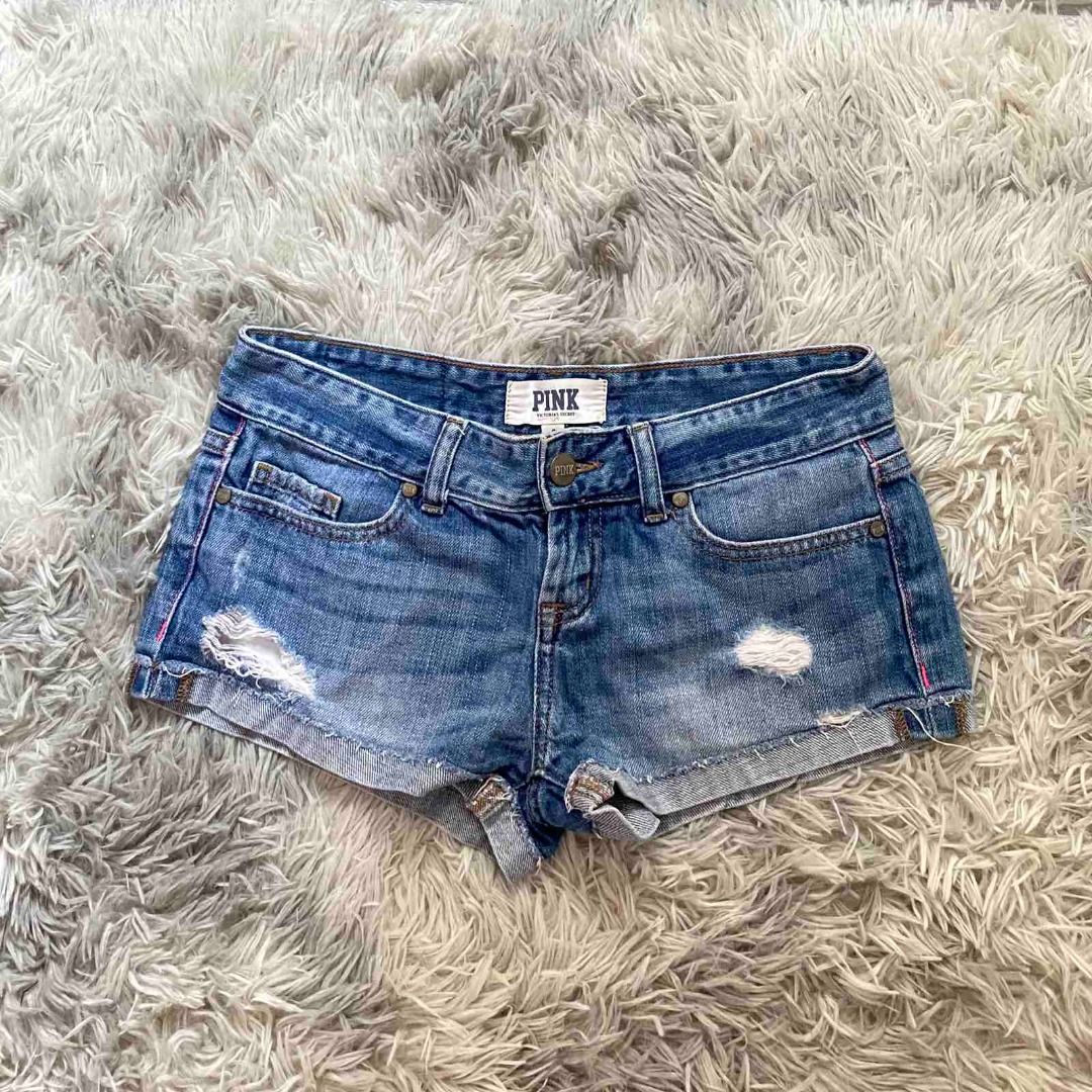 PINK Victoria s Secret Vintage Low Waist Denim Shorts Women s Fashion Bottoms Shorts on Carousell