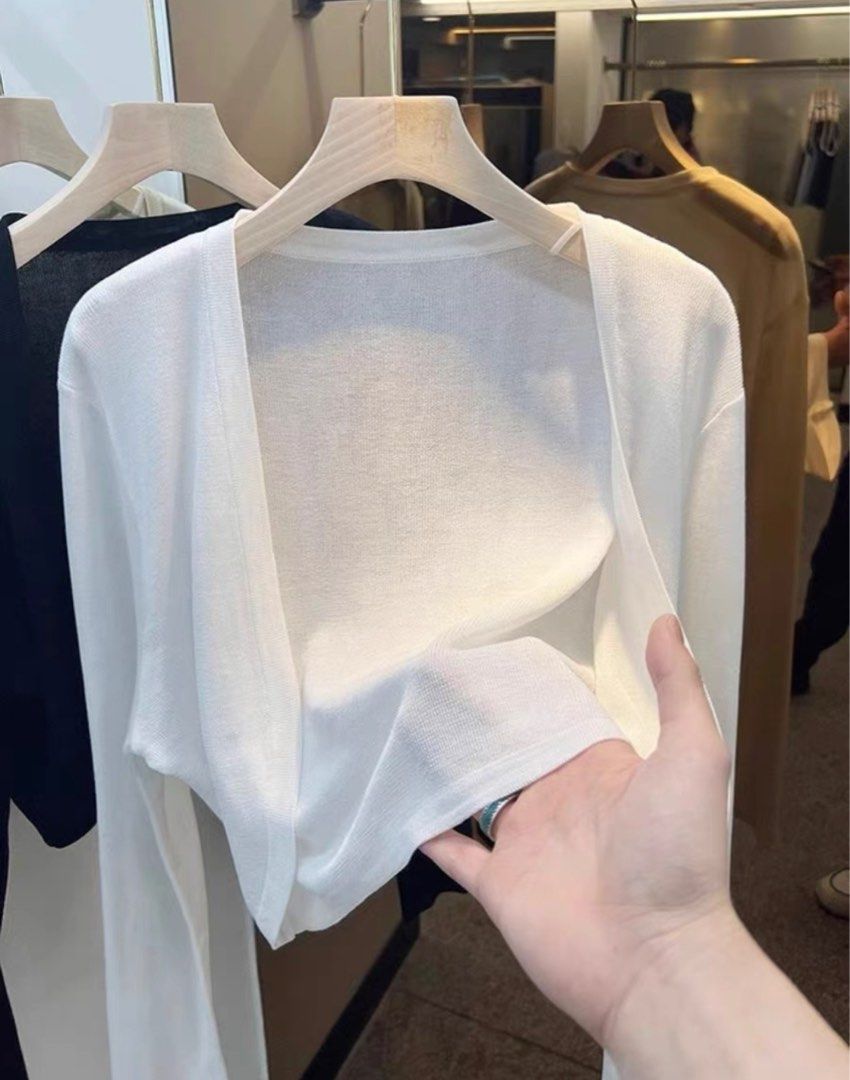 Thin white cardigan deals