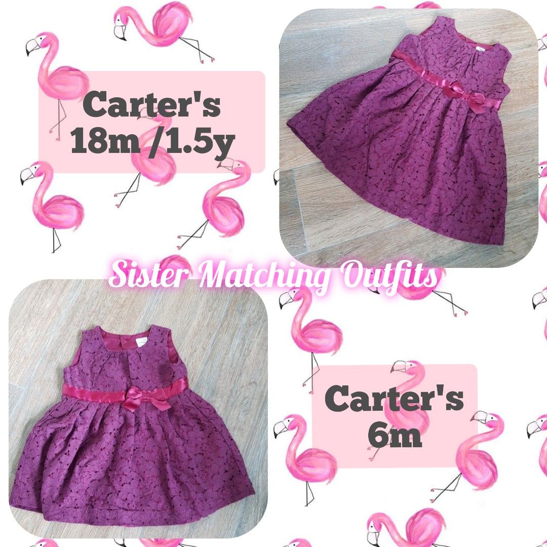 worn once FREE headband carters carter s maroon purple dark red lace dress flower girl evening dress party wear sister matching Chinese new year