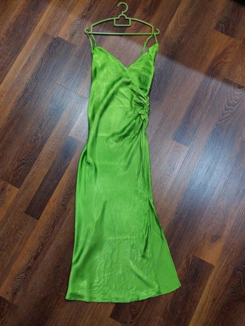 lime green dress zara ZARA. Lime-colored midi dress. TS (TARA) – Hibuy market main image 1