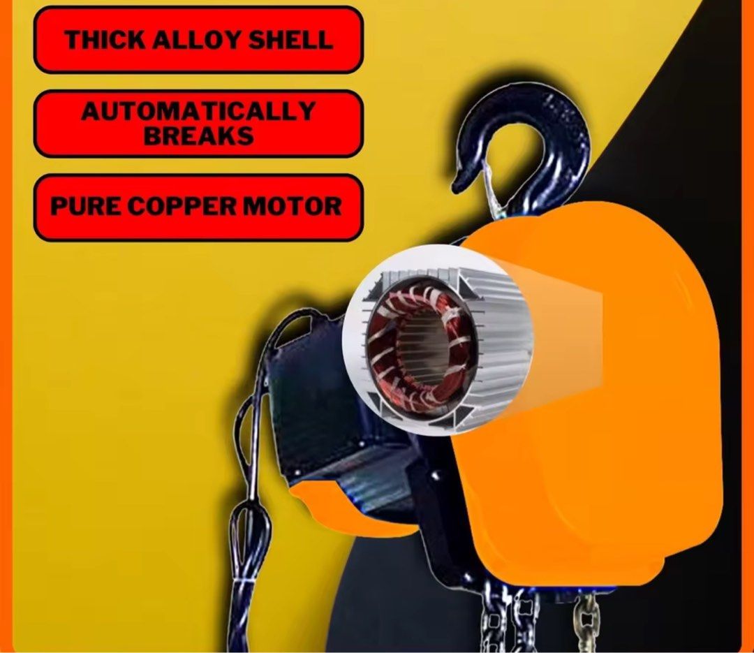 2Ton 6M Electric Chain Hoist Crane Lifting Block Chain Hook