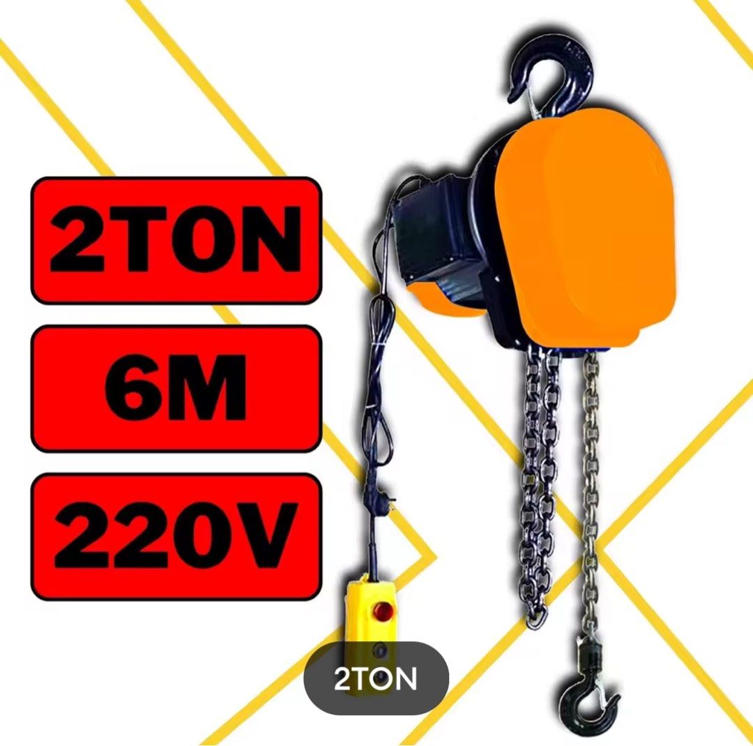 2Ton 6M Electric Chain Hoist Crane Lifting Block Chain Hook
