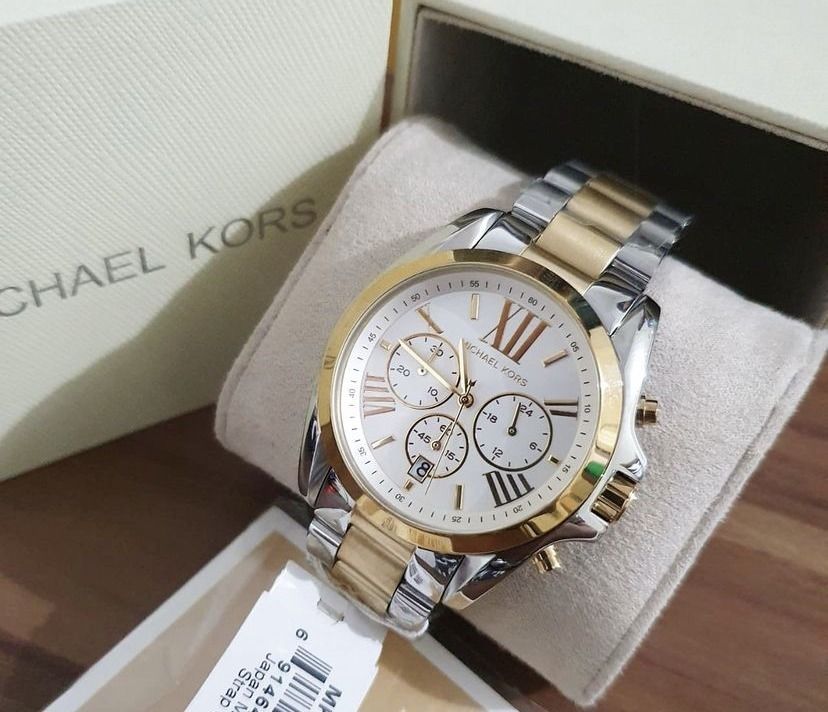 Gift to your Favorite Michael Kors Watch Bradshaw MK5627 Chronograph 43mm White Gold Women s Fashion Watches Accessories Watches on Carousell