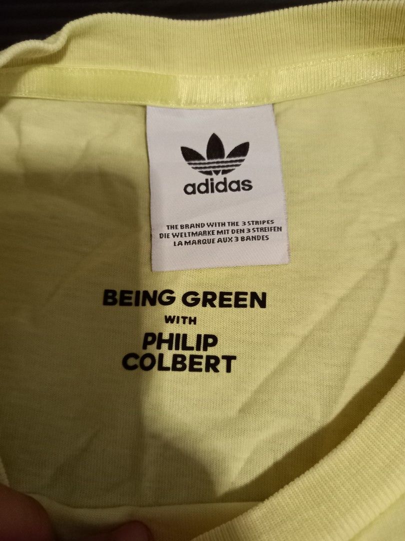 Adidas X Being Green With Philip Colbert (Category: Tshirts & Polo Shirts ) located in Makati City. Submitted by fragiles (Listing ID 1321441824, Image 2). Description: very good condition literally good as new size large to XL.