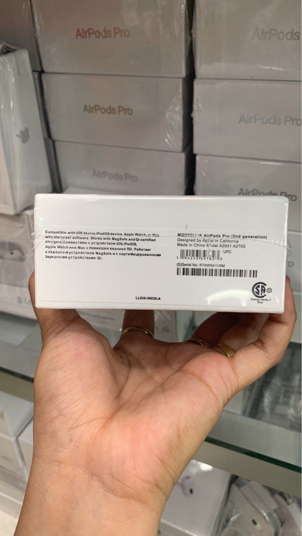 Airpods pro 2 with noise Active cancellation (Category: Headphones & Headsets) located in Manila. Submitted by laleeyah (Listing ID 1321475069, Image 3). Description: ON HAND AIRPODS PRO 2 🎧 📦COD (Same Day Delivery) or COP via LBC Inclusions: Paper bag, Box, Manual, Lightning to Type-C cable, extra buds tip, and Free Silicone Case Specs: ✅Spatial Audio ✅Siri Activated ✅Proximity Ear Sensor ✅Tap Sensor ✅Customizable Name ✅works with Find My ✅wit
