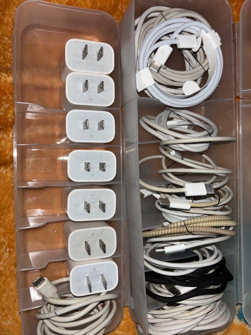 BARELY USED ORIGINAL apple 20w adapter and cord (Category: Chargers & Cables) located in Manila. Submitted by cdiee011 (Listing ID 1321469256, Image 1). Description: 800-set 400-cord only 600-20w adapter you can legit check it..