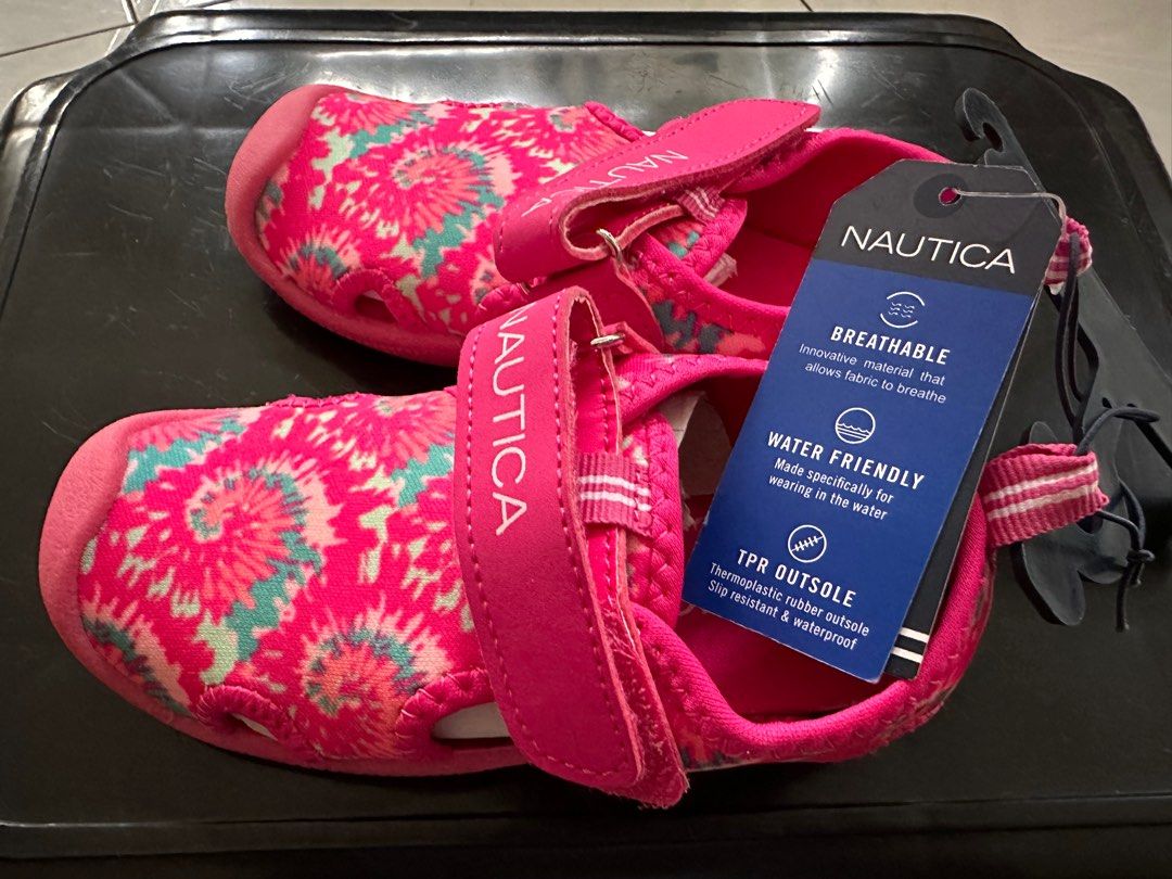 BNWT Nautica Kids Kettle Gulf Protective Water Shoe Closed Toe Sport Sandal For Boys and Girls Pink Blue Tie Dye size 8 Babies Kids Babies Kids Fashion on Carousell