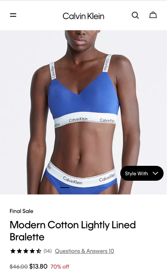 Calvin klein bra set sale top
