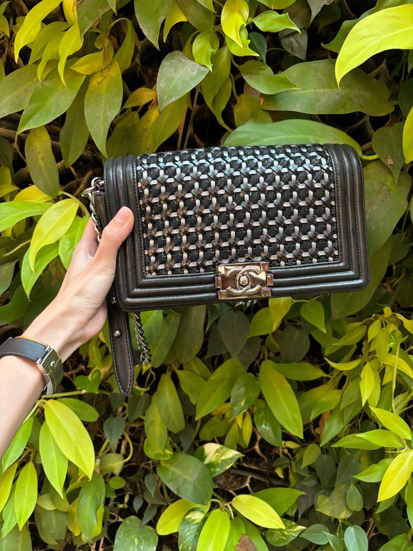 CHANEL Limited Edition Medium Braided Lambskin Boy Flap Shoulder Bag Luxury Bags Wallets on Carousell