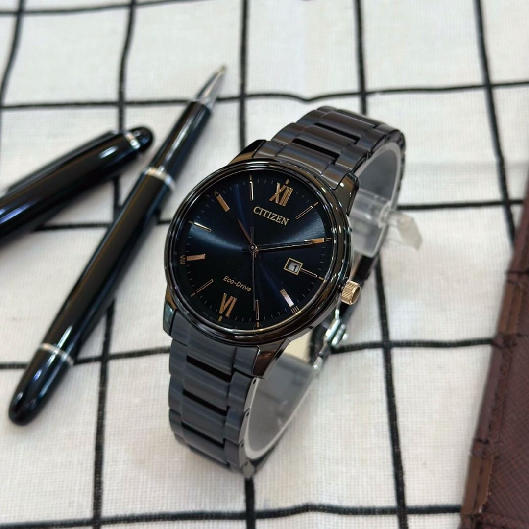 Citizen Eco-Drive EW2316-79E Black Analog Solar Power Roman  display picture 1