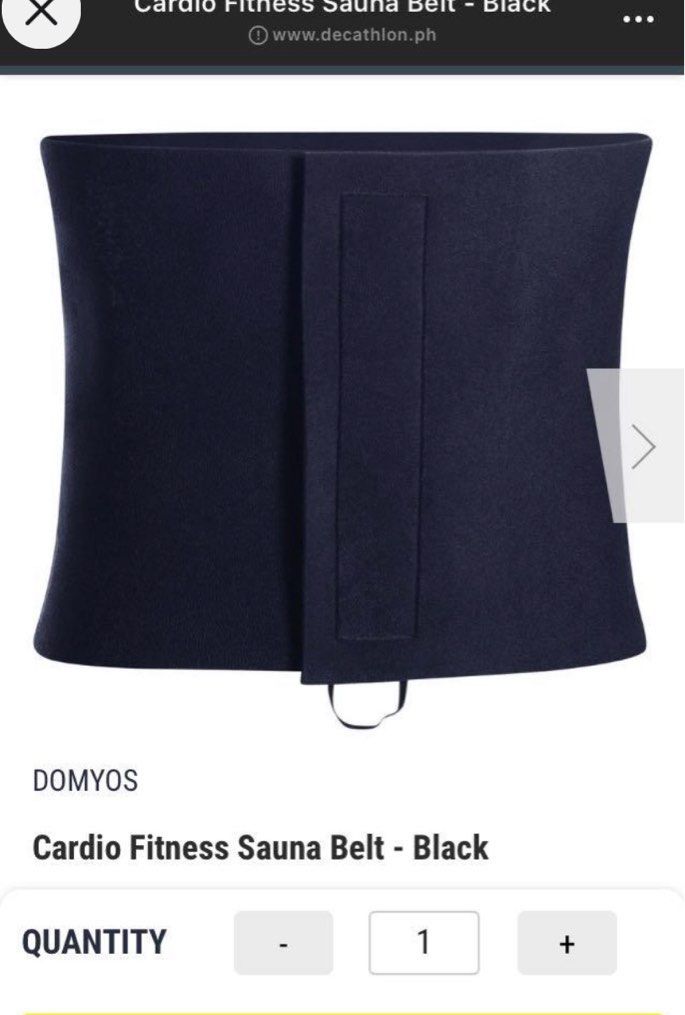 Domyos Cardio Fitness Sauna Belt in Black Sports Equipment Exercise Fitness Toning Stretching Accessories on Carousell