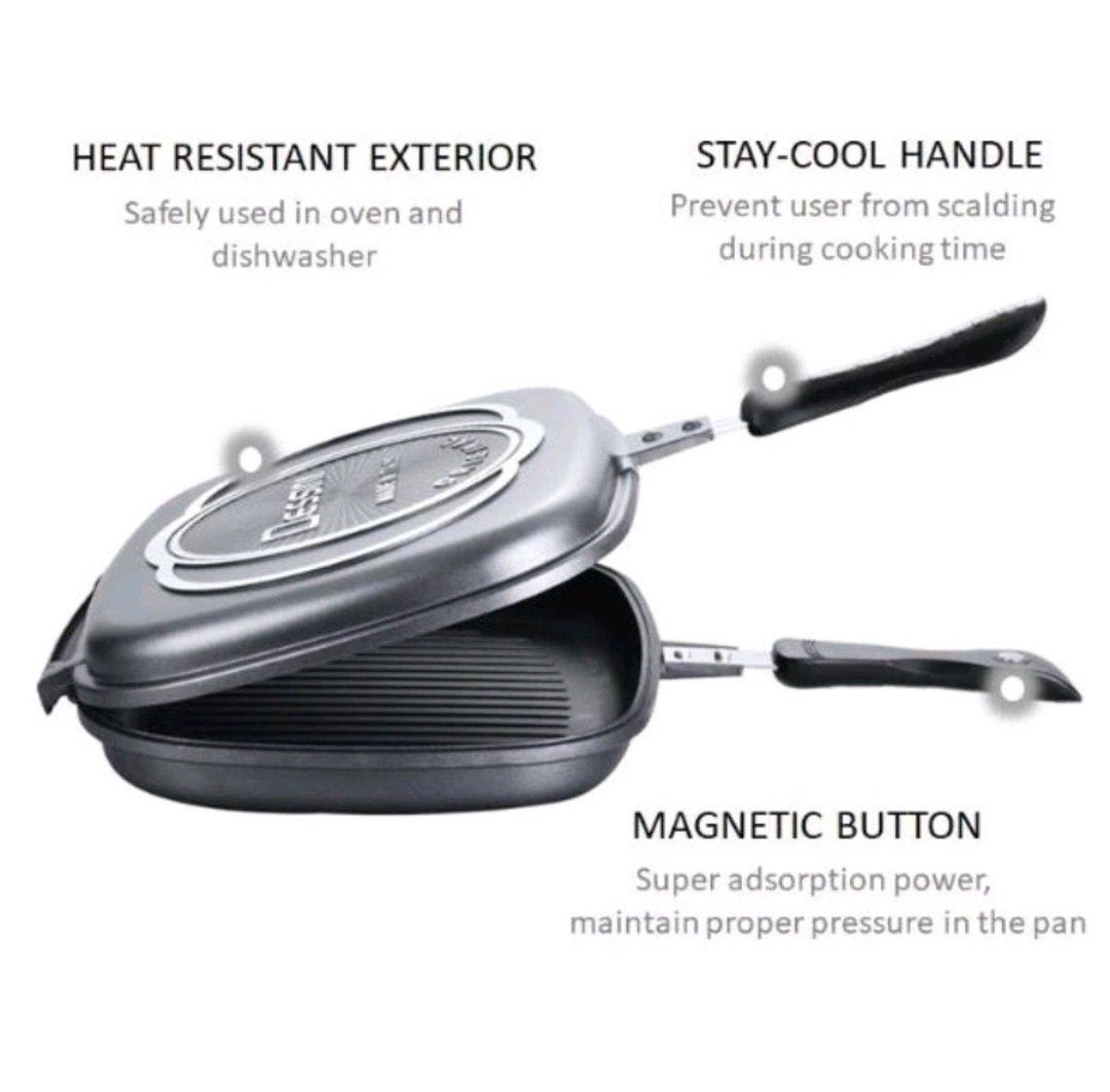 Double sided pressure grill pan top