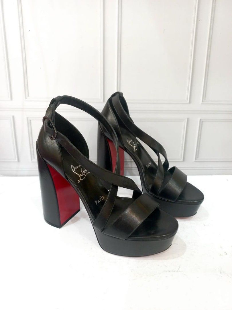 Fast Sale Last 1pcs New Louboutin Slingback Leather Heels 140mm size 37 insole 22 cm Nett Exclude ongkir Fesyen Wanita Sepatu di Carousell