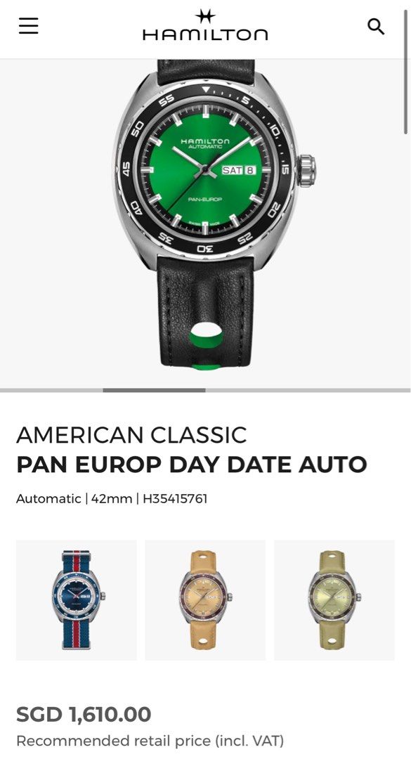 Hamilton Pan Europ Day Date Auto Men s Fashion Watches Accessories Watches on Carousell