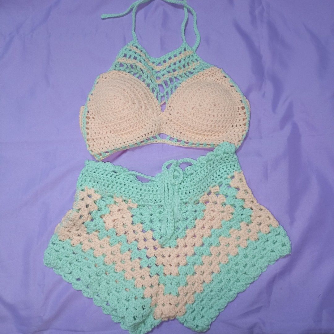 Handmade Crochet Swimsuit Women s Fashion Swimwear Bikinis Swimsuits on Carousell