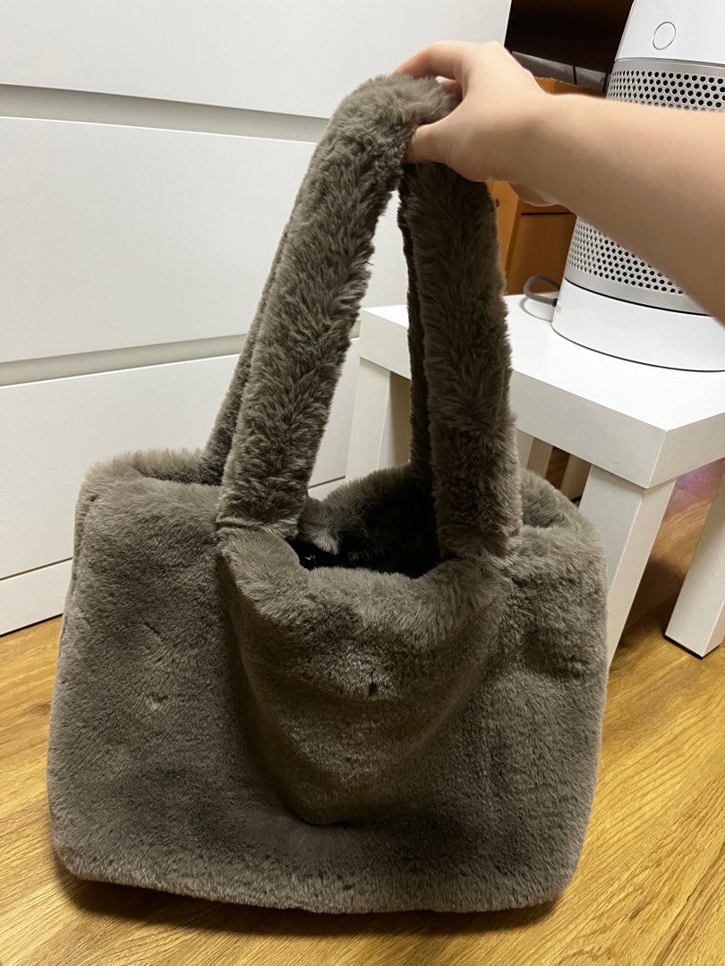 H M fluffy shoulder tote bag soft shopper