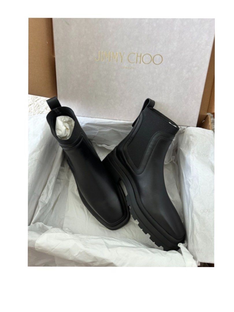 Jimmy Choo Veronique 45 Black Smooth Leather Ankle Boots (size 37