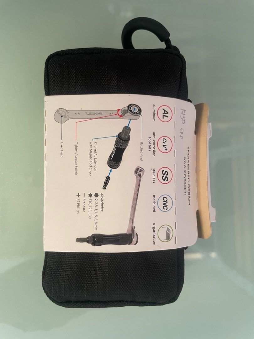 LEZYNE Ratchet Kit (Category: Bicycles) located in Taguig. Submitted by ridegravel94333 (Listing ID 1321452657, Image 2). Description: LEZYNE RATCHET KIT 1750.00 A durable and compact chrome-plated ratchet tool designed for on-the-go use, the Ratchet Kit is perfect for making adjustments, whether that’s in your hotel room before race day or at home at your workbench. The fine-tooth ratchet mechanism offers speedy engagement for quick adjustments 