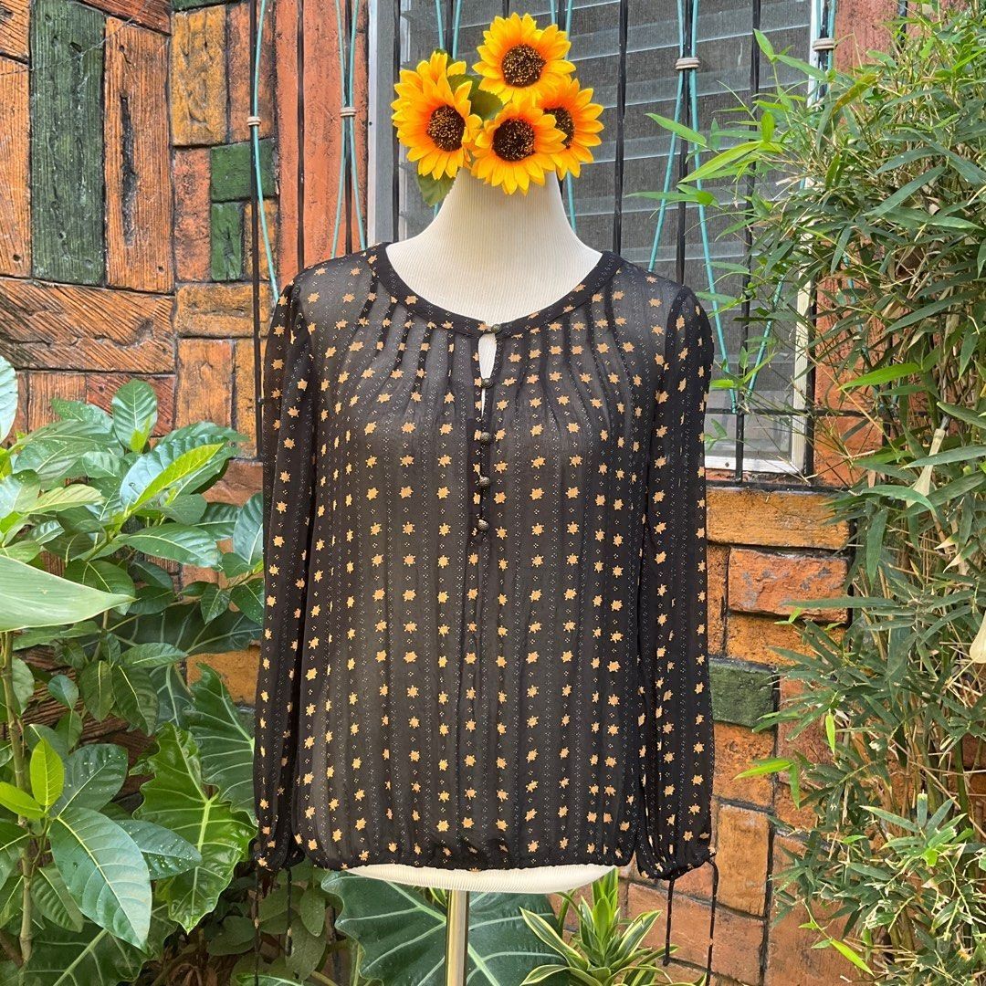 Lucky brand sheer blouse deals