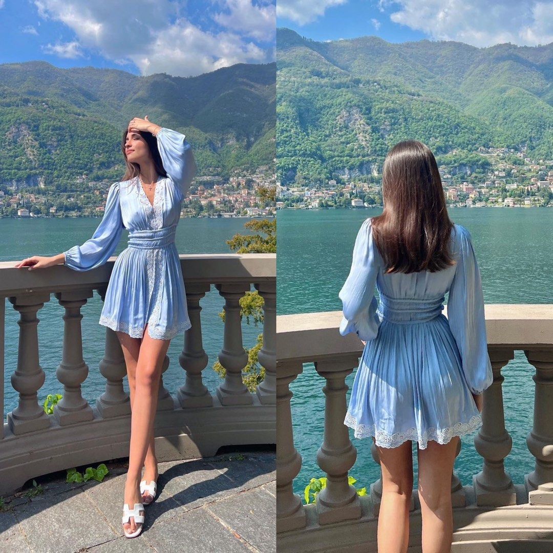 Maje Rianny Embroided Satin Dress in Sky Blue Alexandra Saint Mleux  alexandrasaintmleux Lim Ji Yeon Park Yeonjin, Women's Fashion, Dresses &  Sets, Dresses on Carousell