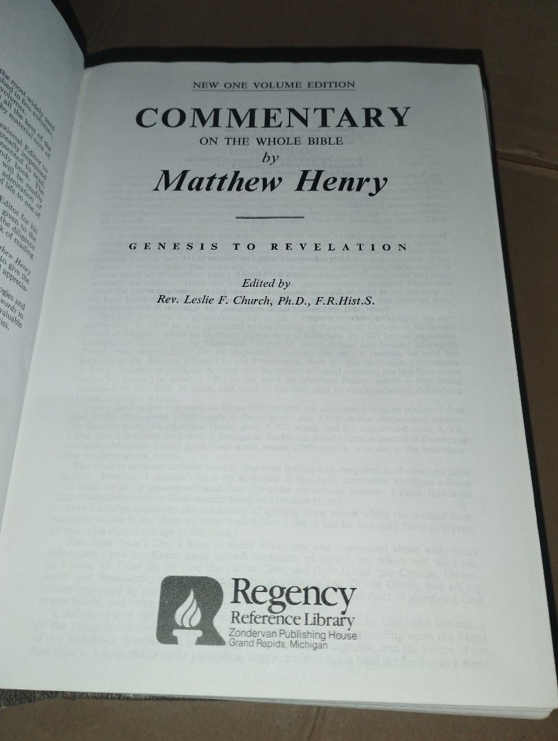 Matthew Henry's Commentary in one volume (Category: Religion Books) located in Manila. Submitted by biblia (Listing ID 1321441472, Image 2). Description: .