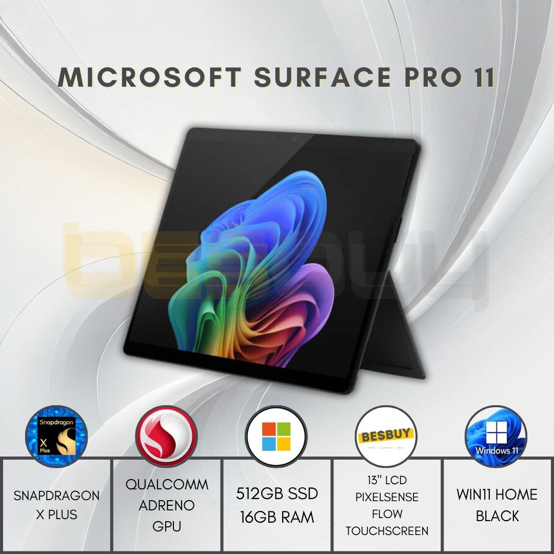 Microsoft Surface Pro 11 | Snapdragon X Plus | Qualcomm Adreno GPU [2-3Weeks] (Category: Laptops & Notebooks) located in Quezon City. Submitted by besbuyph (Listing ID 1321358975, Image 1). Description: Microsoft Surface Pro 11 | Snapdragon X Plus | Qualcomm Adreno GPU | Hexagon NPU | 13" LCD Pixelsense Flow Touchscreen | 16GB LPDDR5x | 256GB SSD | Win11 Home | Platinum Price: ₱94,990 Condition: Bnew/Sealed (US Model) ETA: 2-3weeks upon placing a