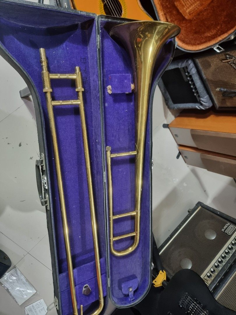Nikkan trombone (Category: Musical Instruments) located in Binan City. Submitted by jamrock.music (Listing ID 1321314818, Image 1). Description: good working condition 2ndhand used from japan.