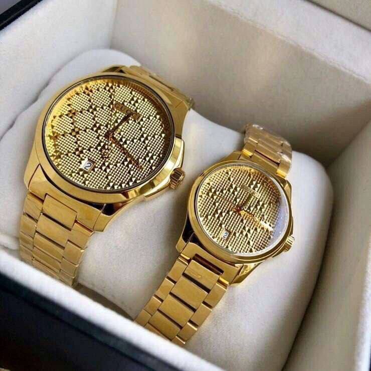 PREORDER ORIGINAL GUCCI G TIMELESS YELLOW GOLD DIAMOND PATTERN DIAL STEEL LADIES WATCH YA126461 Women s Fashion Watches Accessories Watches on Carousell