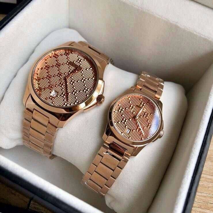 Gucci g timeless rose gold ladies watch shop