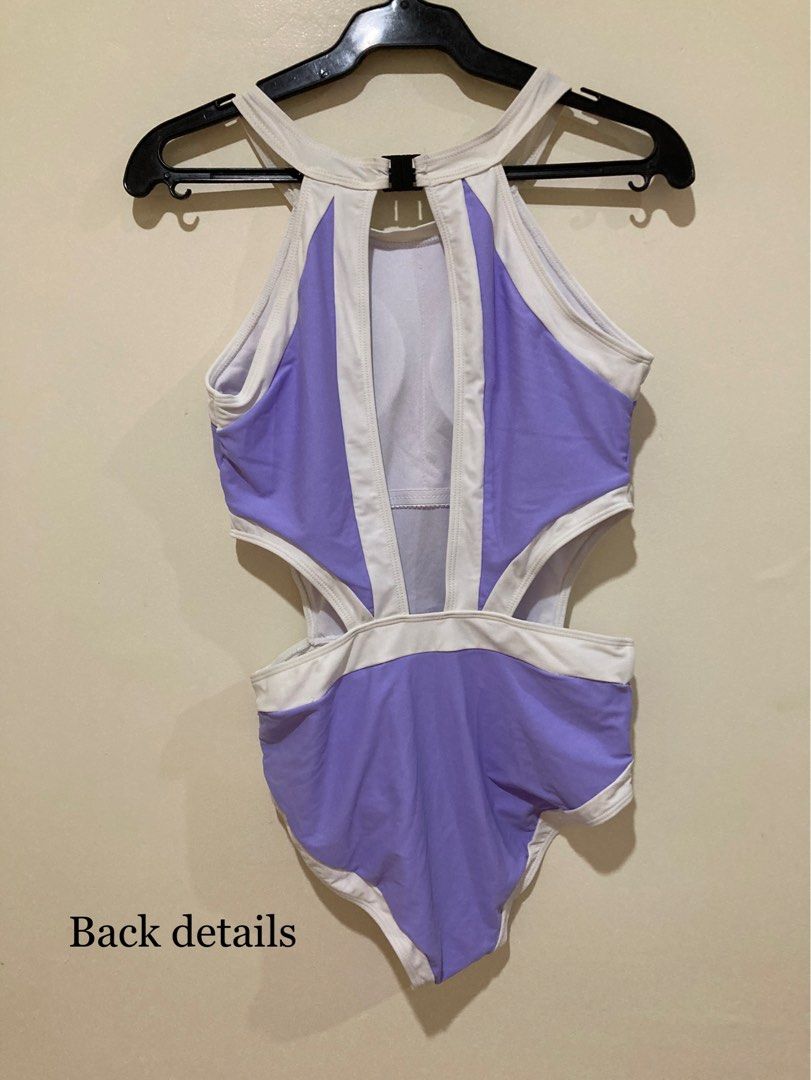 Purple Halter Side Open One Piece Swimsuit (Category: Bikinis & Swimsuits) located in Paranaque City. Submitted by expectmore.payless (Listing ID 1321362383, Image 3). Description: Large size.