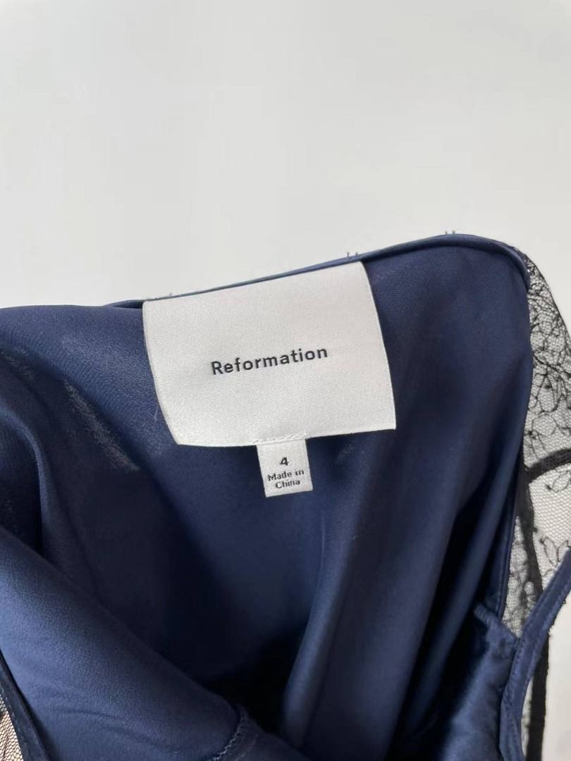 robbie silk dress reformation Robbie Silk Blue Dress Reformation