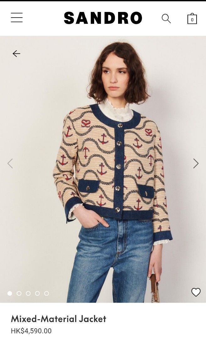 Sandro Paris Mix Material Tweed Denim Jacket Women s Fashion Coats Jackets and Outerwear on Carousell