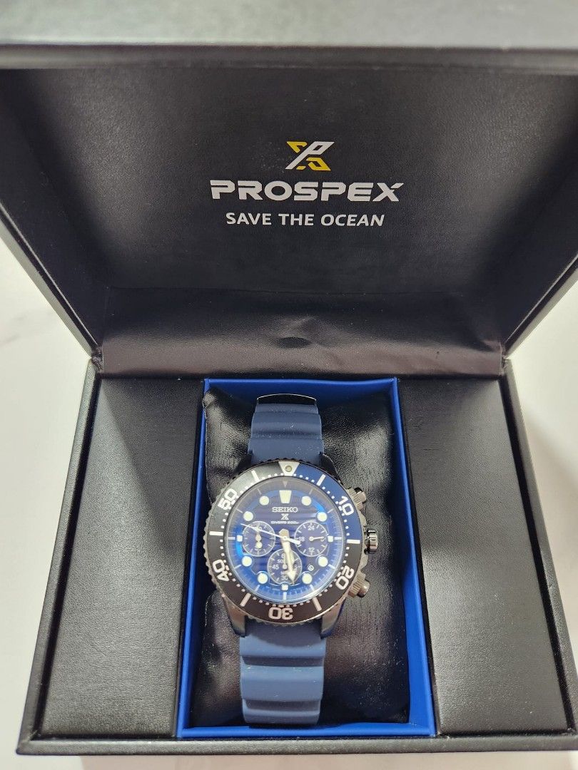 Seiko Prospex Chronograph Air Diver Special Edition Navy Blue Silicon Strap Watch SSC701P1 Luxury Watches on Carousell