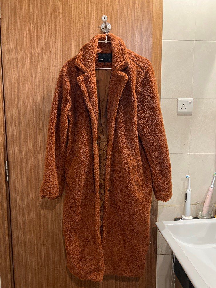 Burnt orange teddy coat new arrivals
