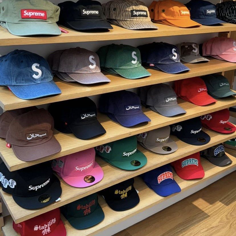 supreme pigment s logo 6 panel cap fw 24 week 1 new york