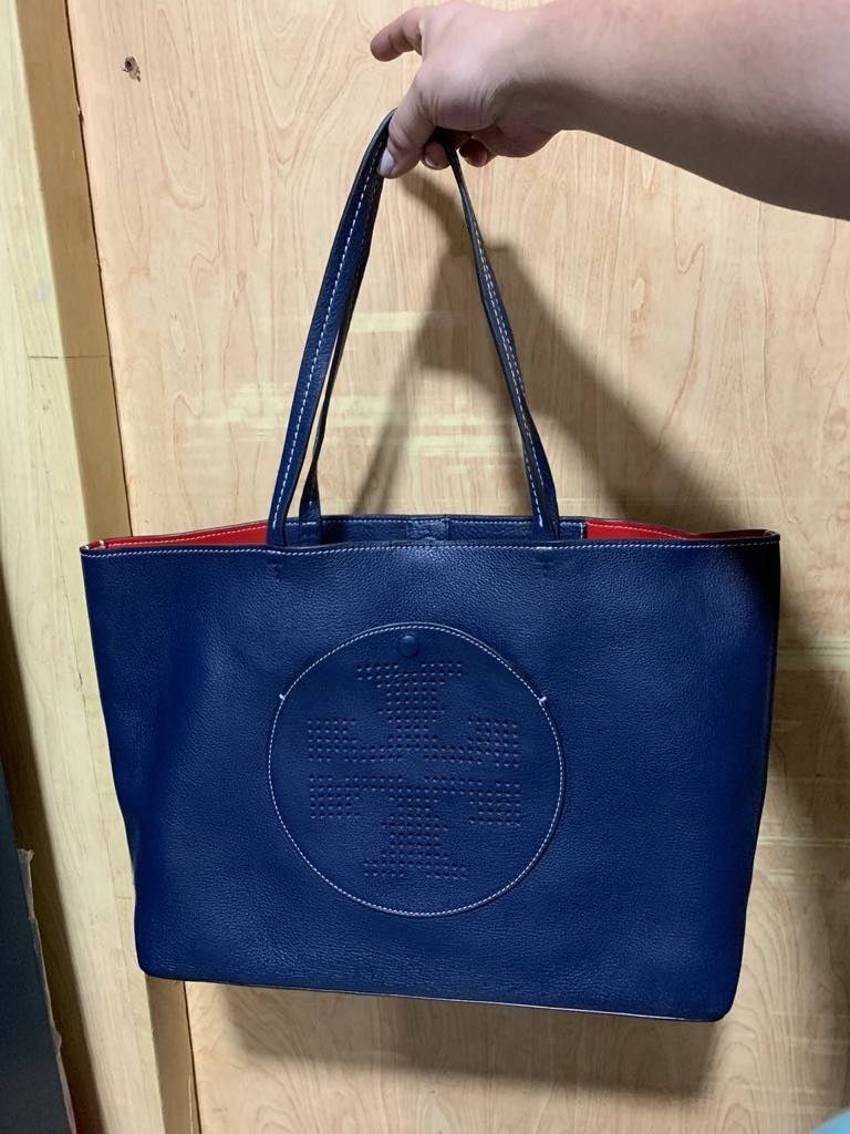 Tory Burch Perforated Logo Tote Bag Women s Fashion Bags Wallets Tote Bags on Carousell