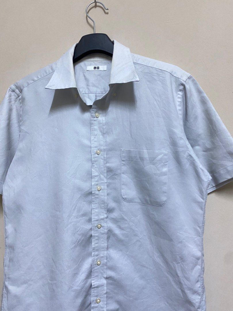 Uniqlo Plain Basic Smar Casual Button Up Shirt Kemeja Men s Fashion Tops Sets Formal Shirts on Carousell