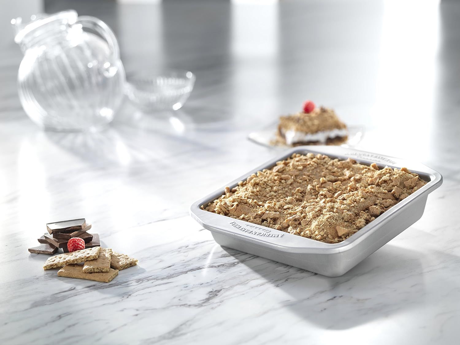 USA Pan American Bakeware Classics 8 inch Square Baking Pan Aluminized Steel 8 Inch Square Pan