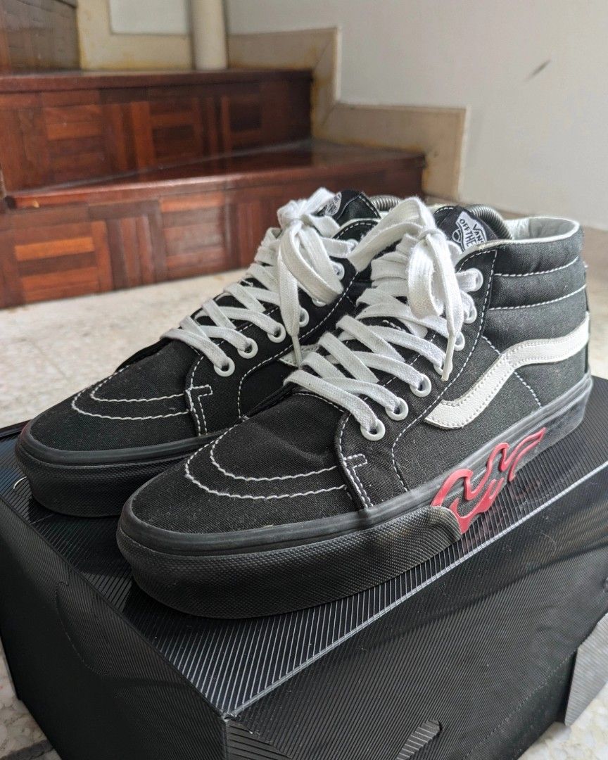 Flame cut out vans hot sale