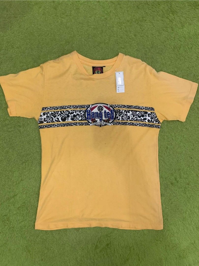 VINTAGE HANG TEN SURFING T-SHIRT, Fesyen Pria, Pakaian Atasan di