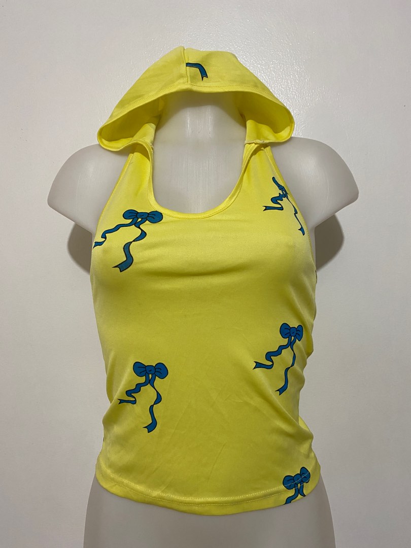 Y2K Hooded Backless Crop Top main image 1