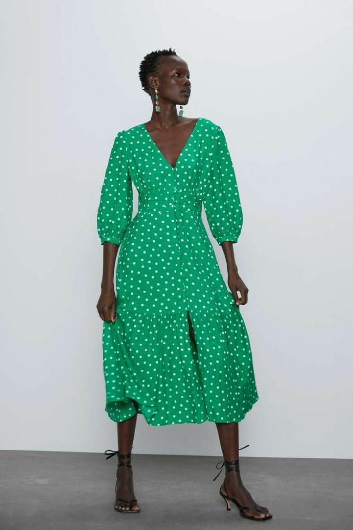zara green polka dot dress Zara White Polka Dot Dress White Polka Dot Dress Zara Zara Green White Polkadot  Dress, Fesyen