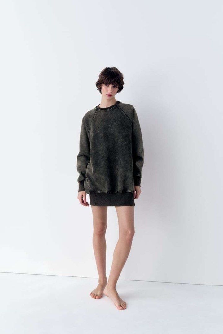 Sweatshirt dress zara outlet