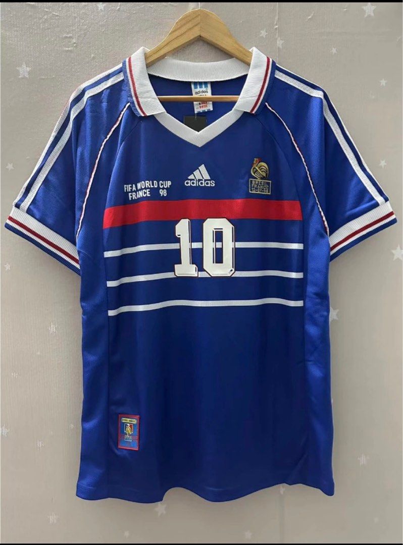 1998 France Retro Football Jersey Zidane and Henry Men s Fashion Activewear on Carousell