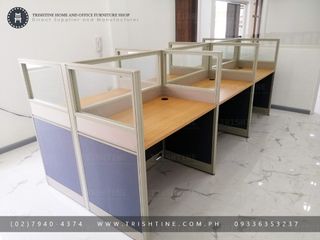 6-seater Modular Workstation Beige Endtrims / Office Furniture / Office ...