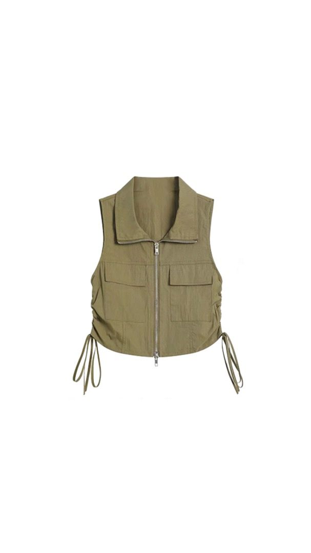Vest army green top