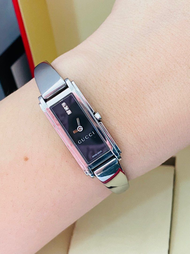 Gucci bangle watch with diamonds store