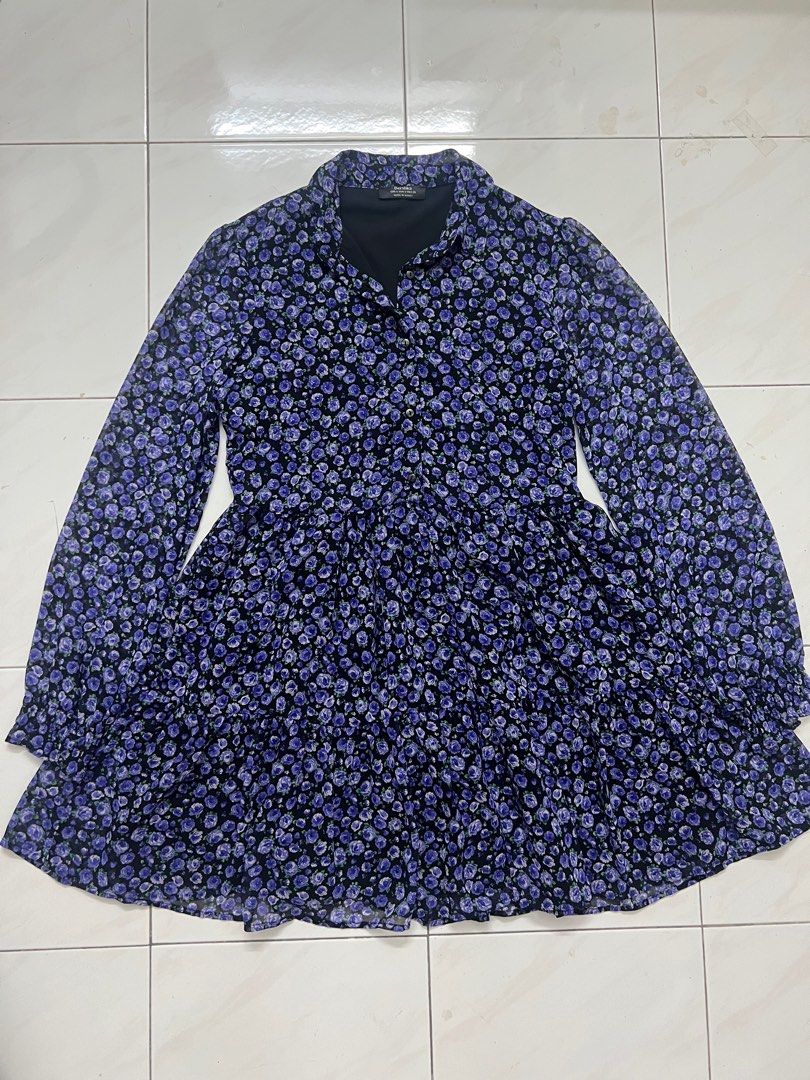 bershka blue flower dress IDRO – F.R.S For Restless Sleepers