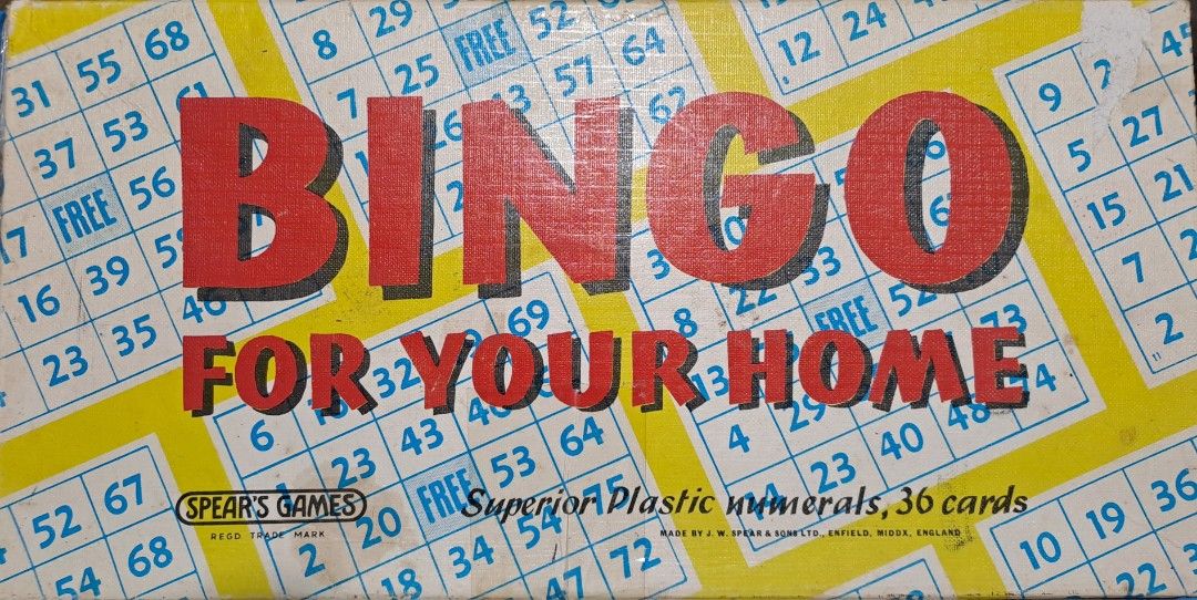 BINGO game set (Category: Board Games & Puzzles) located in Rizal. Submitted by magss.here (Listing ID 1321627002, Image 1). Description: In excellent used condition but plastic number #49 and "free" are missing. (Puwede pong mag-improvise na lang ng replacement). The cards are complete and no issue. The box is intact with signs of age and storage..
