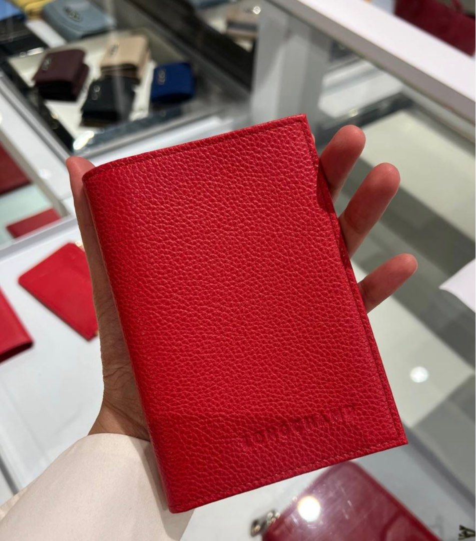 Brand new authentic Longchamp Le Foulonne Red Passport Cover Luxury Bags Wallets on Carousell